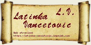 Latinka Vančetović vizit kartica